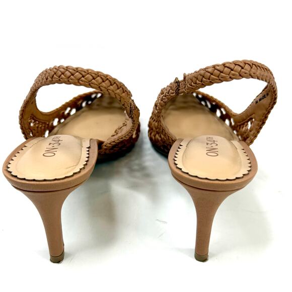 On 34th Monikaa Pointed-Toe Slingback Pumps Heels Size 6M Walnut Woven NWT / BOX - Picture 6 of 8